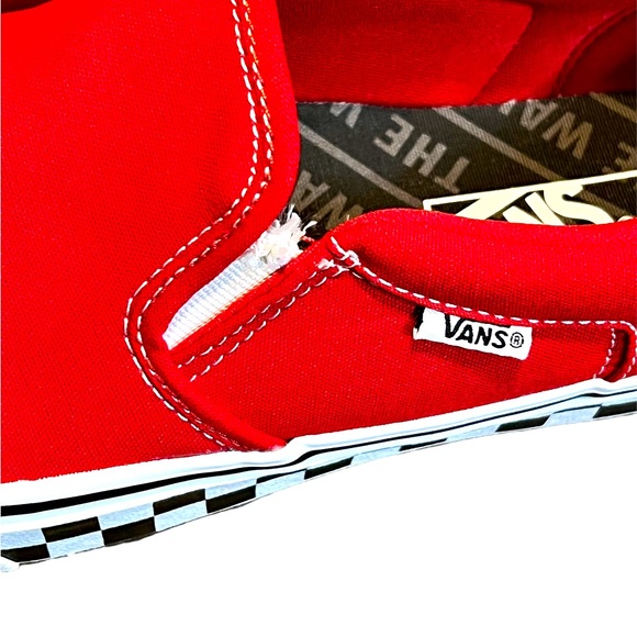 Men’s VANS Off The Wall Sneakers Slip Ons Red Checkered Size 8 - Picture 5 of 5